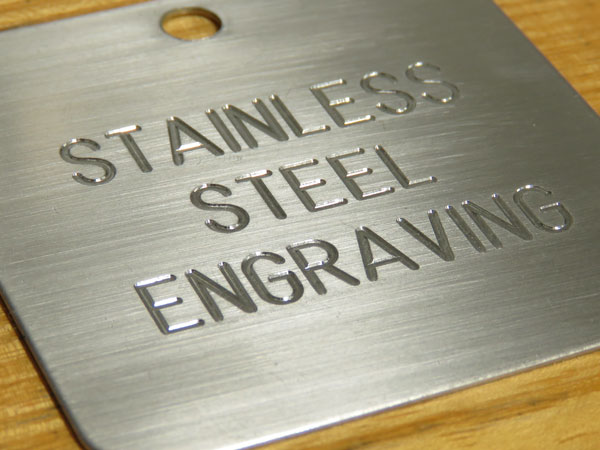 Laser-engraved stainless steel tag